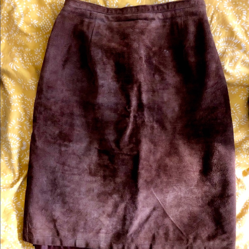 Vintage brown suede pencil skirt